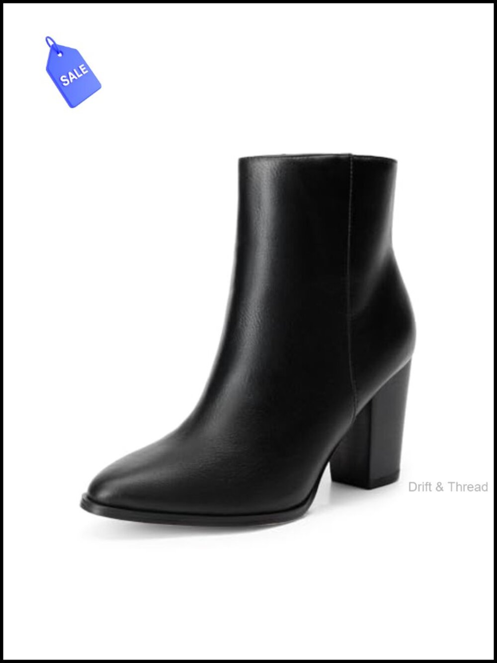Women's Ankle Boots Chunky Block Heel Pointed Toe Booties